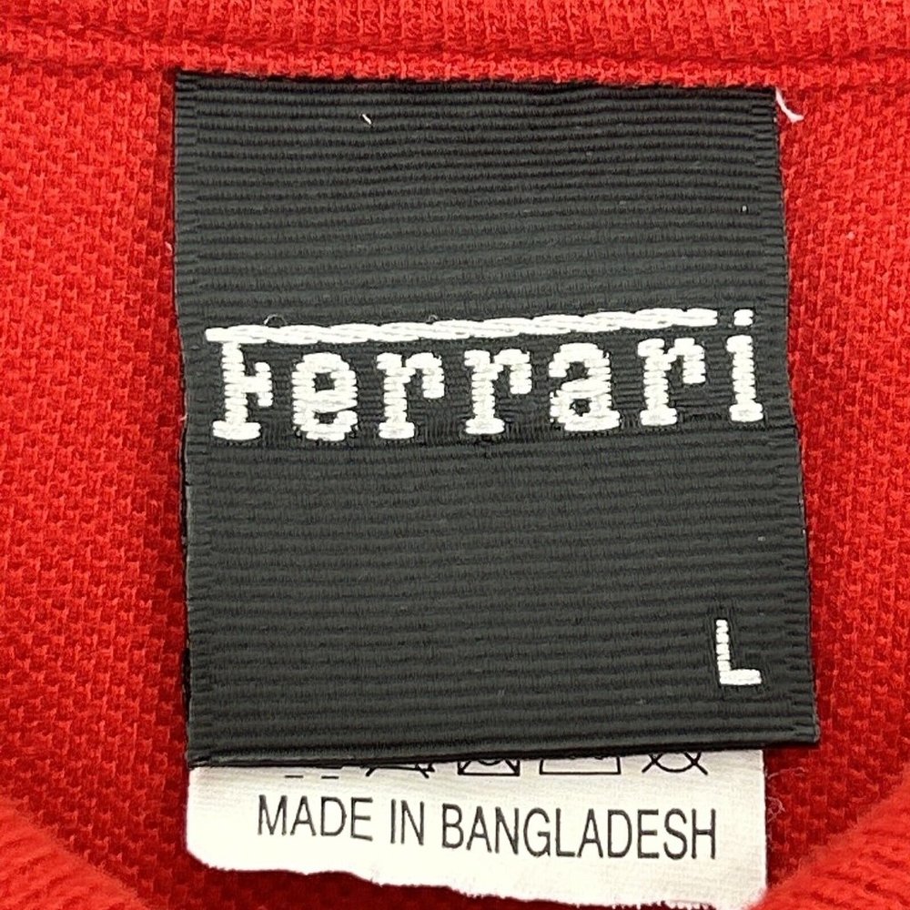 Ferrari Shirt Men's Large Red Short Sleeve Polo Embroidered Logo 2002 Vintage - Picture 3 of 10